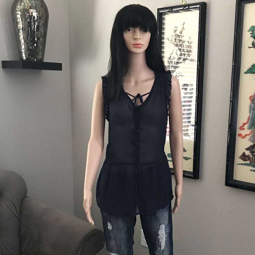 NWOT Sheer Blue blouse